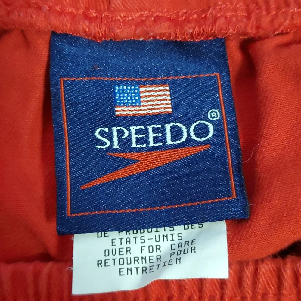 Vintage Speedo red cotton athletic shorts men size XL